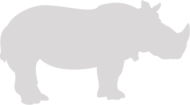 A gray hippo is shown on the ground.