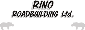 A green background with the words rino building written in black.